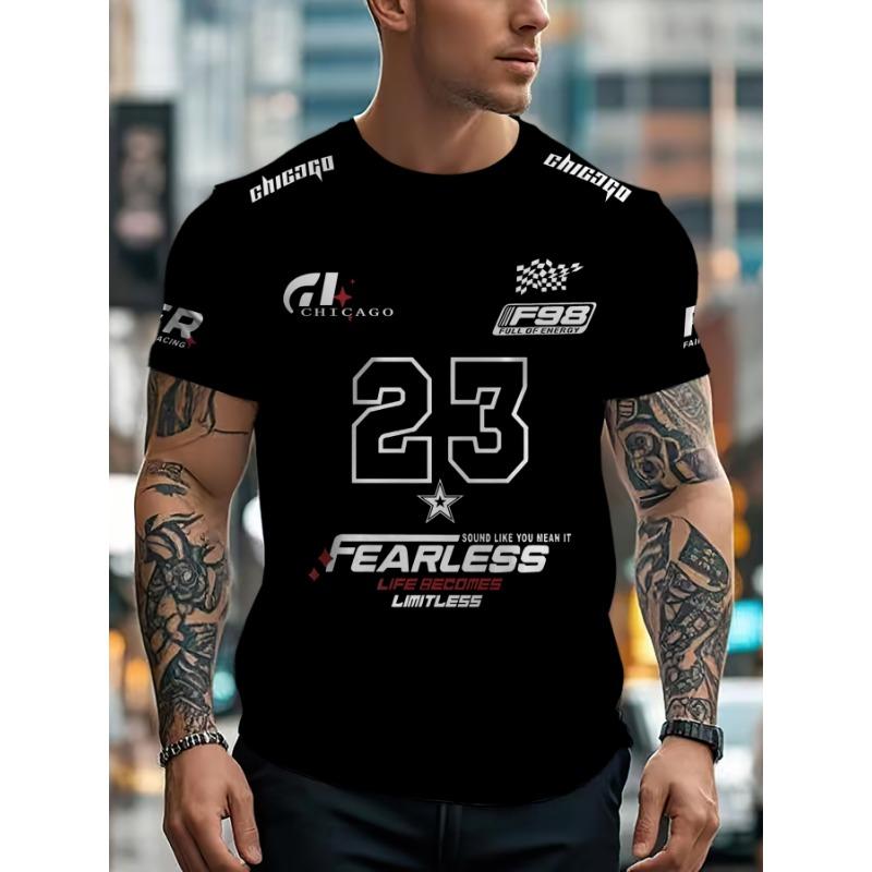 New Letter Casual Pattern T-shirt Short Sleeved Sports T-shirt Unisex Casual Fashion Clothing Summer Men's Racing T-shirt