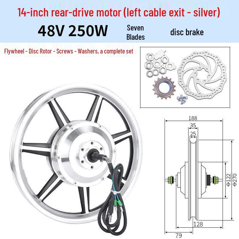 14-Zoll faltbares Elektrofahrrad mit 36V/48V 350W/400W Motor, Scheibenbremsen und Vorder-/Hinterradnabenmotor