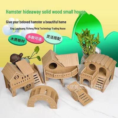 Hölzliches Hamsterversteck: Beißfestes Schlafnest ohne Grate, ideal für Goldhamster, Landschaftsgestaltungs-Käfigzubehör.