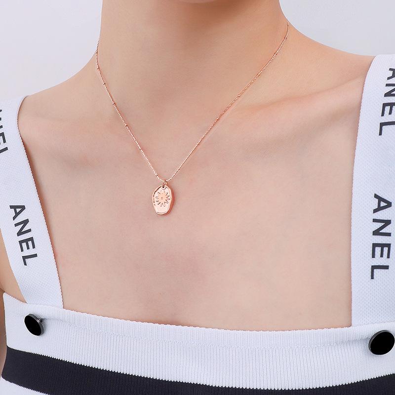 

Ожерелье с французским рельефом и подсолнухом, цепочка на шею, роскошная титановая сталь с покрытием из 18 настоящего золота для мужчин и женщин, цепочка на ключицу P439