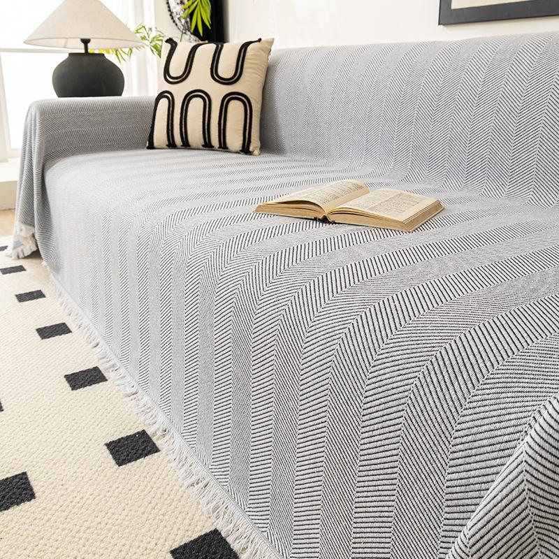 

Простой чехол для дивана с рисунком «елочка», Нескользящий универсальный пылезащитный чехол для подушки, универсальный чехол для дивана Four Seasons 180*130cm