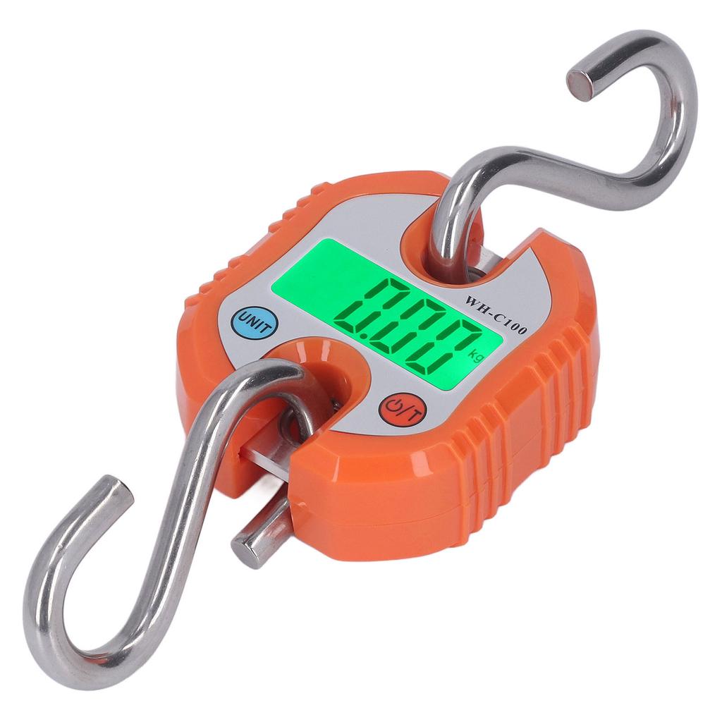 Hanging Scale LCD Digital Display 150KG Range Weighing Tool for Warehouse Luggage Orange