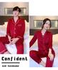 2024 Spring-Fall Ice Silk Couple Pajamas Set: Sexy Women's Long Sleeve & Men's Thin Korean Style Summer Sleepwear.