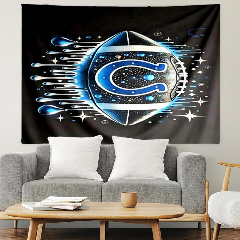 Indianapolis Colts Football Tapestry Hanging for Bedroom,Livingroom, Playroom,Decor Art Room Wall Tapestry Holiday and Birthday Gifts