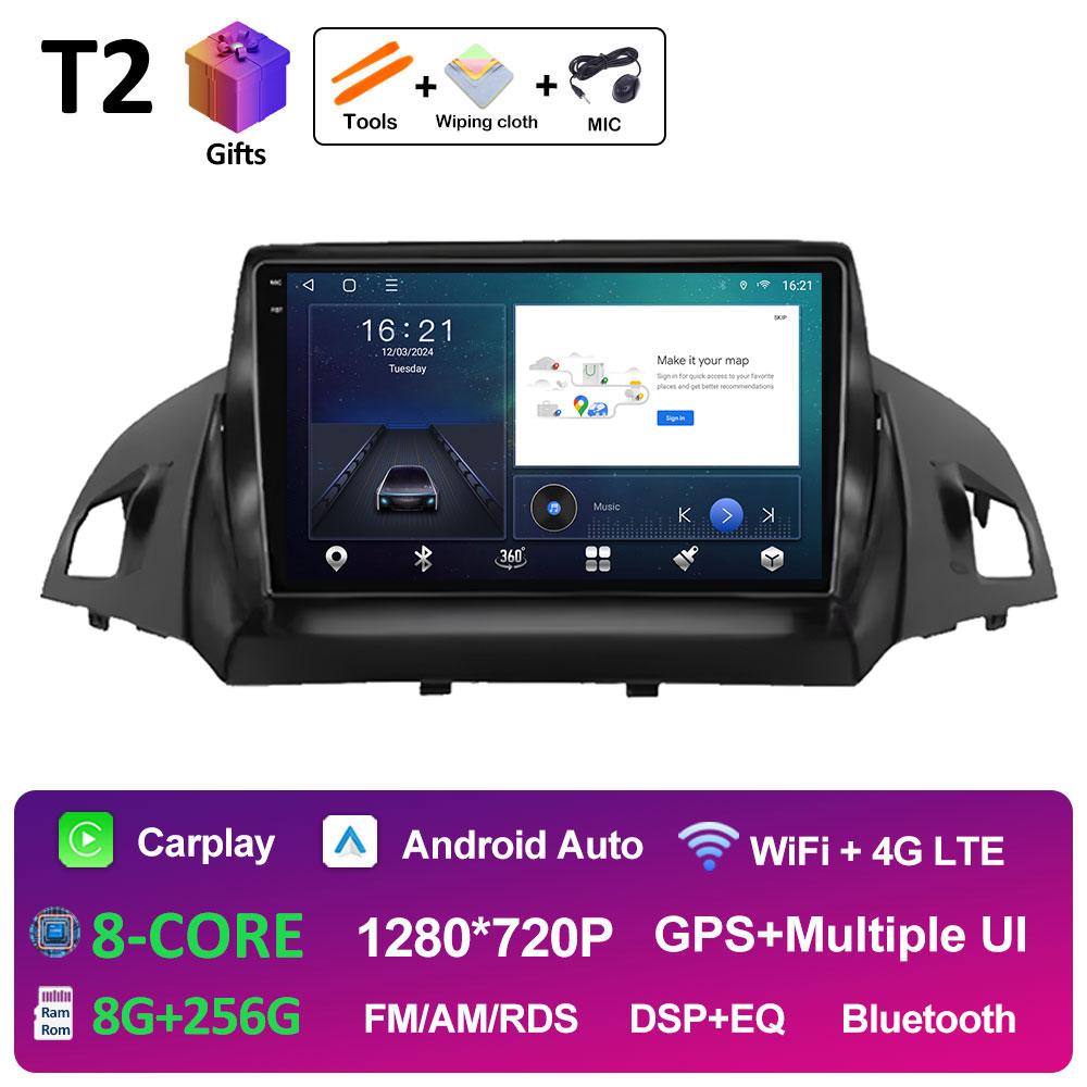 Smart System GPS Navigation For Ford C-MAX Kuga 2 Escape 3 2012 2013 2014 2015 - 2019 Wireless Carplay QLED IPS Screen Head Unit