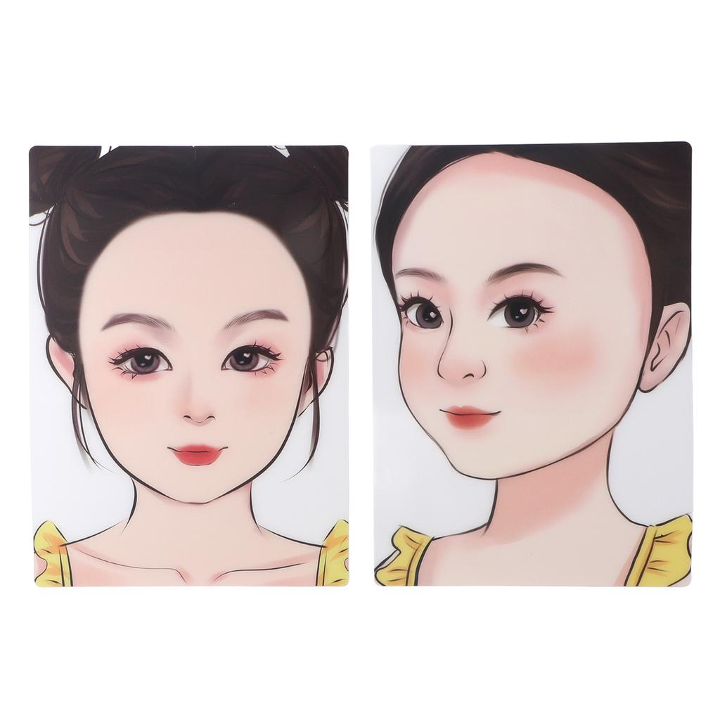 2pcs Child Face Painting Practice Boards Reusable Washable Painting Exercise Template Makeup Painting Tool