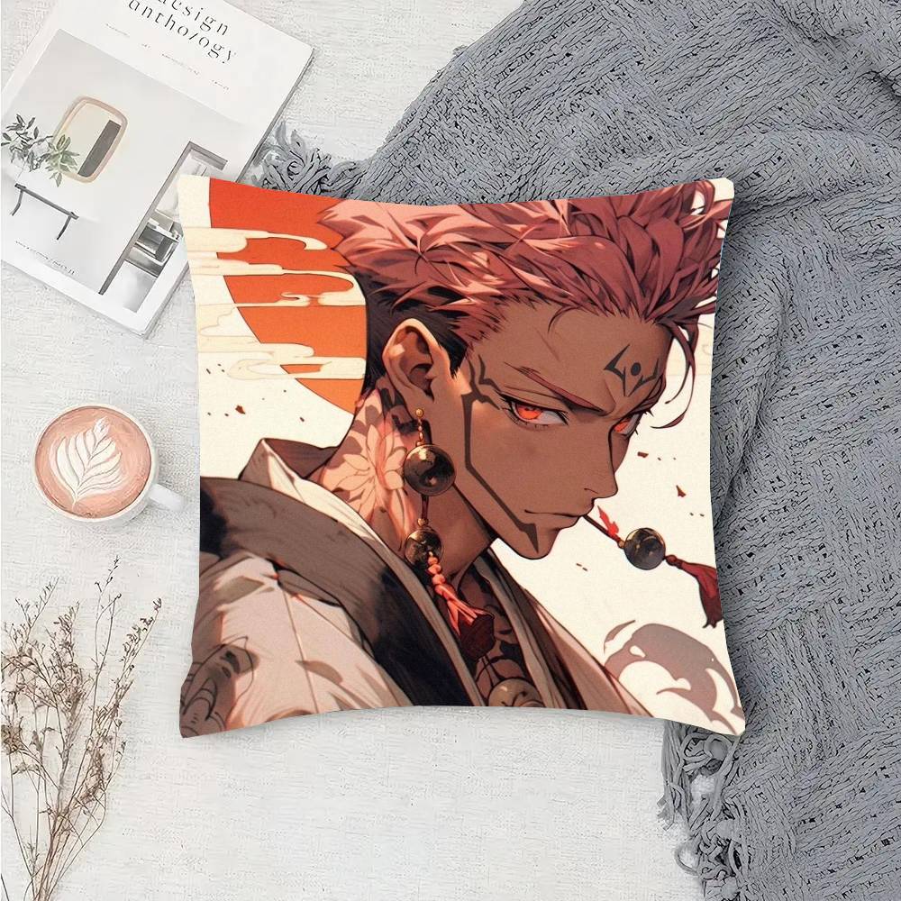 Anime Jujutsu Kaisen Rolle Sukuna Kissenbezug Mode Quadratischer Kissenbezug Schlafzimmer Sofa Raum Ins Dekoration Freizeit