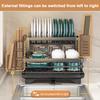 2026 Dish Drying Rack Kitchen Adjustable Stainless Steel 2 Tier Plates Organizer Dish Bowl Drainer Storage Rack Kitchen Utensils