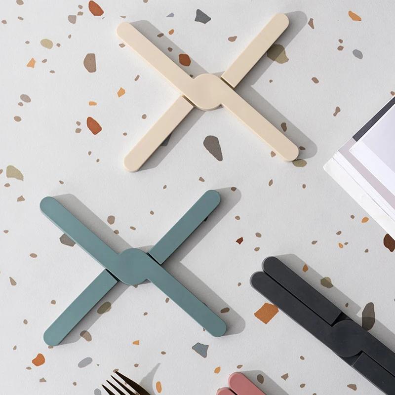 Hitzebeständiges Silikon-Pad, faltbar, rutschfest, für Töpfe und Pfannen, Tischset, Teller, Kreuzhalter, Untersetzer für Küchentisch