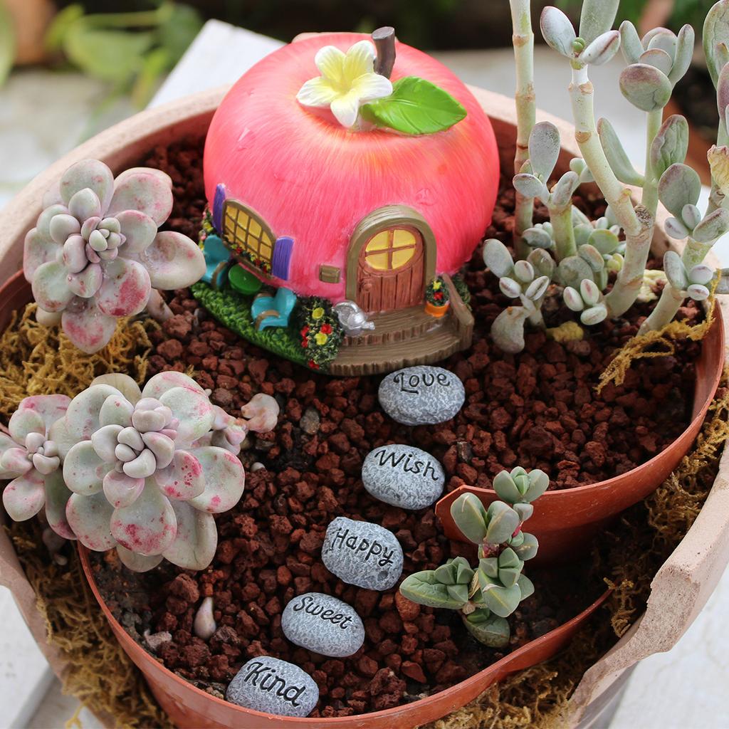 Sugar House Miniature Fairy Garden Accessories – Garden Décor Accessories Home for Fairies (Fairy Saying Stepping Stones)
