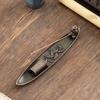 Ancient Style Boat Shape Incense Holder Old Men Fishing Metal Incense Burner Traditional Sturdy Incense Censer Tea Room