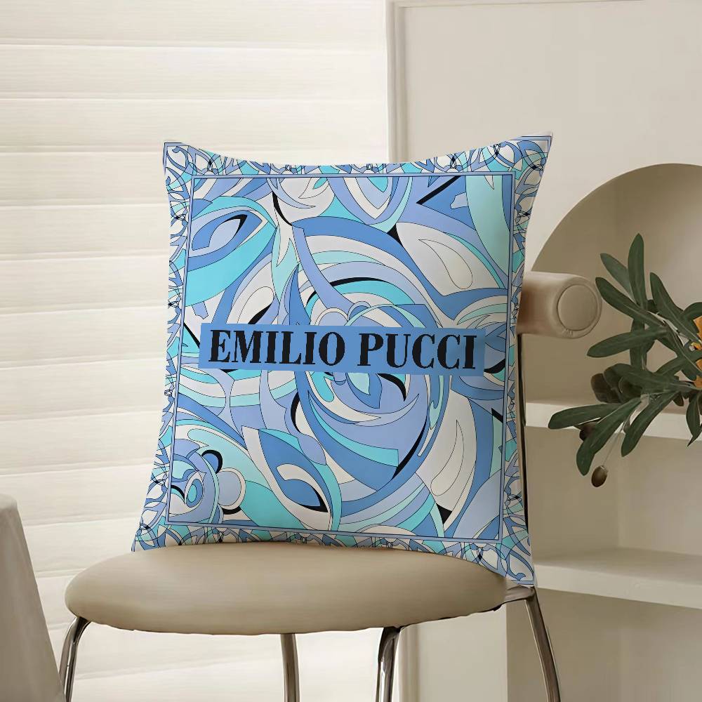 P-Prince Of Prints Emilio Pucci-Famous Pillow Case Comfort Sofa Bed Silky elegant Invisible zipper Decorative cushion cover