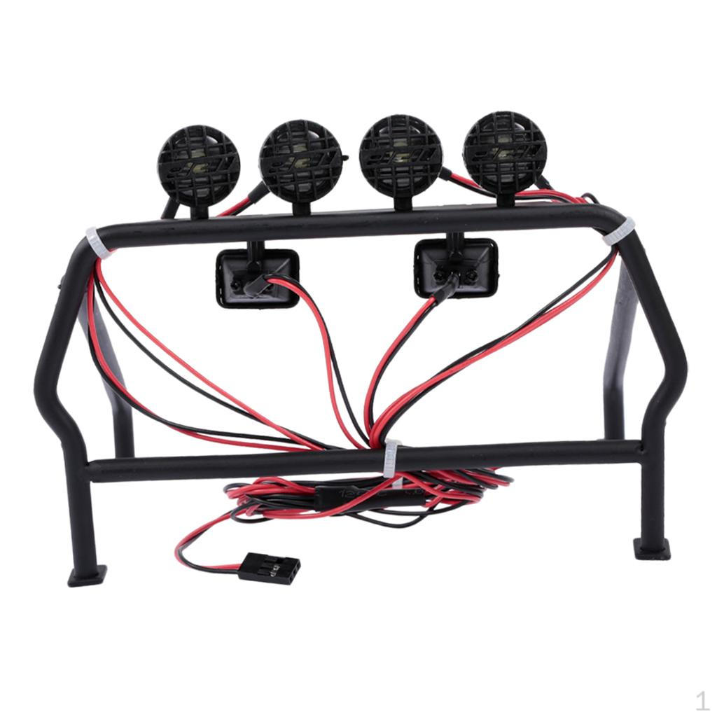 

RC Car Truck Roof 6 LED Vehicle Model Spare Parts Black Iron