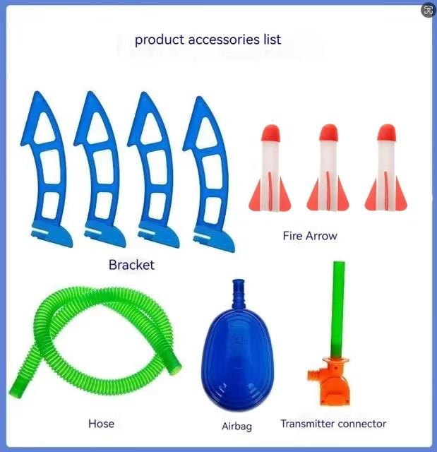 Fusée à Air pour Enfant Lanceur à Pompe à Pied Fusées Planantes Pressurisées à l'Air Jouets d'Extérieur Ensemble de Jeu pour Enfant Jeux de Saut Sportifs Jouet Pour Enfants