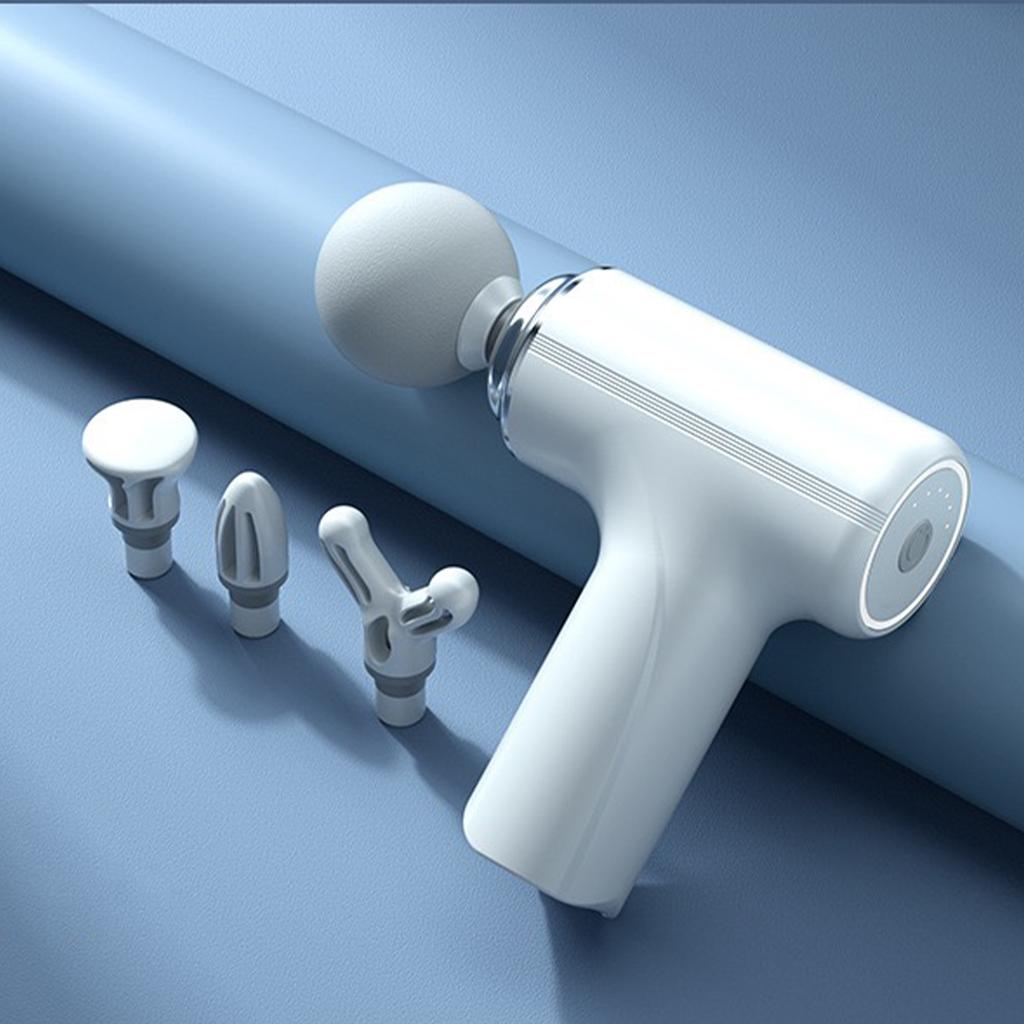 A Portable Electric Fascia Massage Gun, 4 Replaceable Massage Heads, 6-Speed Mode Adjustment, Deep Tissue Impact Muscles, Reliev