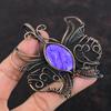 Charoite Pendant Copper Wire Wrapped Pendant Natural Gemstone Jewelry Handmade Butterfly Pendant Beautiful Copper Wire Jewelry Gifts For Mom