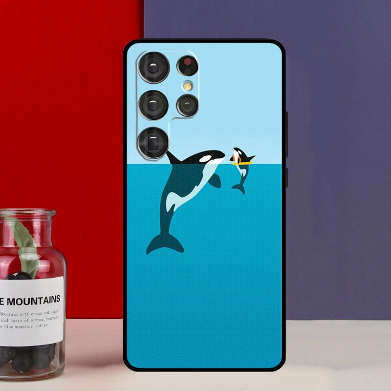 Orcas Whale Funda Case For Samsung Galaxy S25 Ultra S9 S10 S20 S21 FE S22 S23 Plus S24 Ultra Phone Cover
