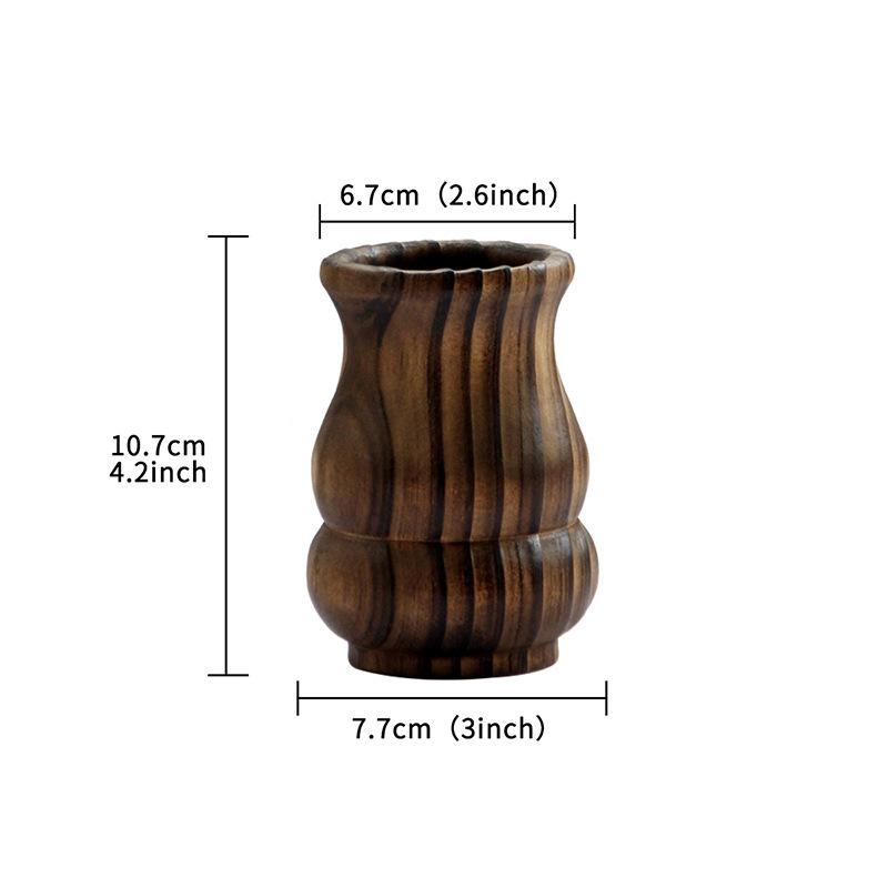 

Retro Style Wooden Vase Creative Handmade Home Decoration Simple Modern Vase Flower Insert
