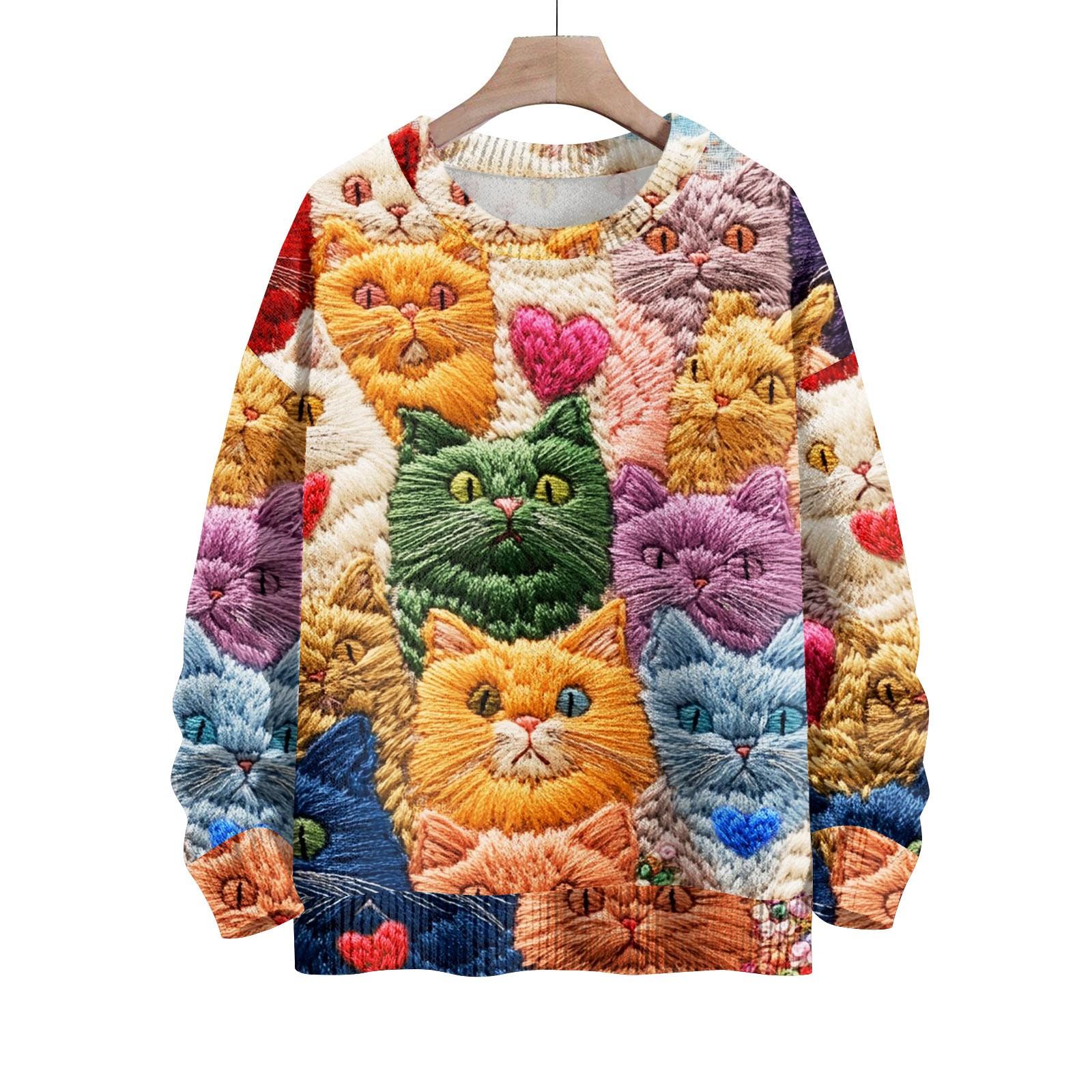 

Детский модный свитер с круглым вырезом и длинным рукавом для мальчиков и девочек, вязаный свитер с милым принтом 150 оранжевый