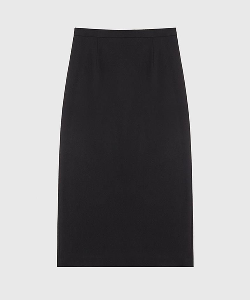 Kwinseulaebis Wool-Blend Midi Basic Slit Skirt