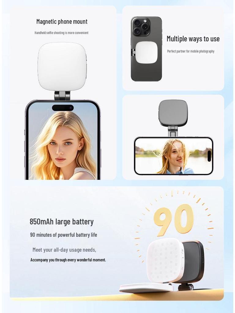 F662 Ultra-Thin Magnetic Selfie Light: Portable Beauty Fill Light for Mobile Phones