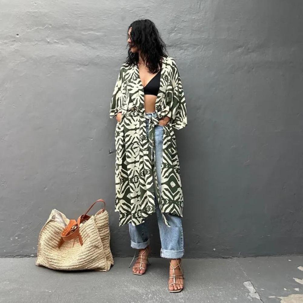 

Zebra Print Beach Cover Up Boho Loose Maxi Dress Fashion Bikini Cover-ups For Women