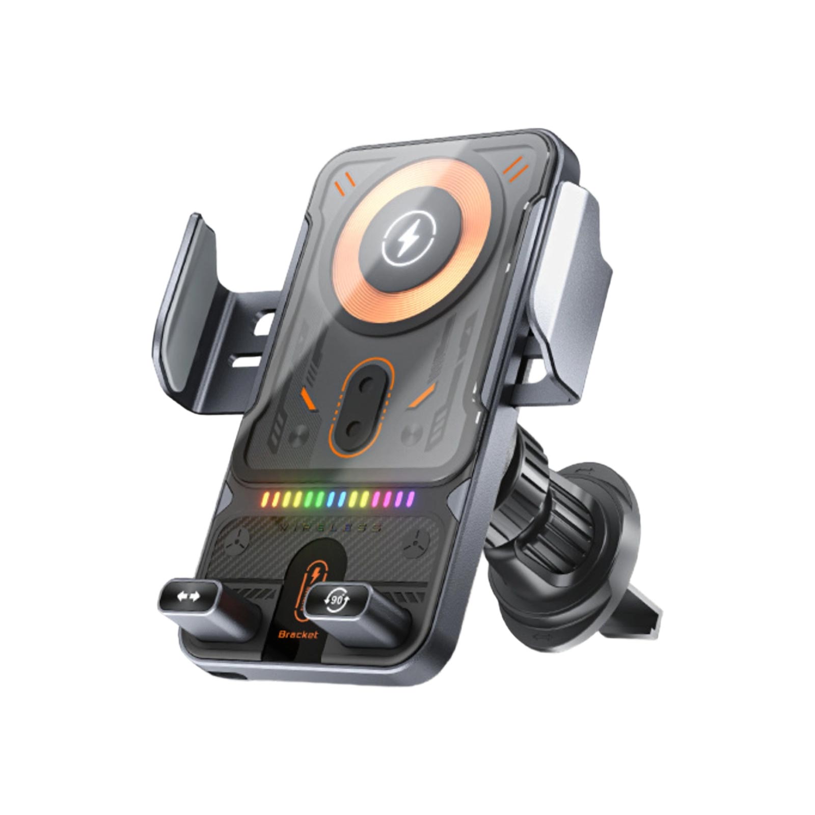 Car Bracket Motor Electric Rotation Opening And Closing Wireless Fast Charging Car Mobile Phone Holder