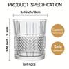 Elegant 4-Piece Embossed Crystal Glass Set – Perfect for Whiskey Cocktails & More Ideal Wedding Gift Multi-Use & Reusable
