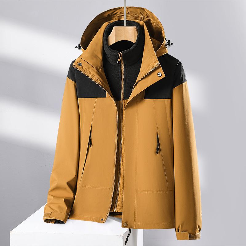 Winter New Three-in-one Jacket Two-piece Padded Velvet Detachable Liner Mountaineering Suit
