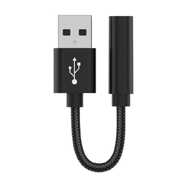 

USB to 3.5mm Sound Cable for Phone USB to 3.5mm Headphone Stereo Cord Sound Card Auxiliary Cable Signal Transmission чорний