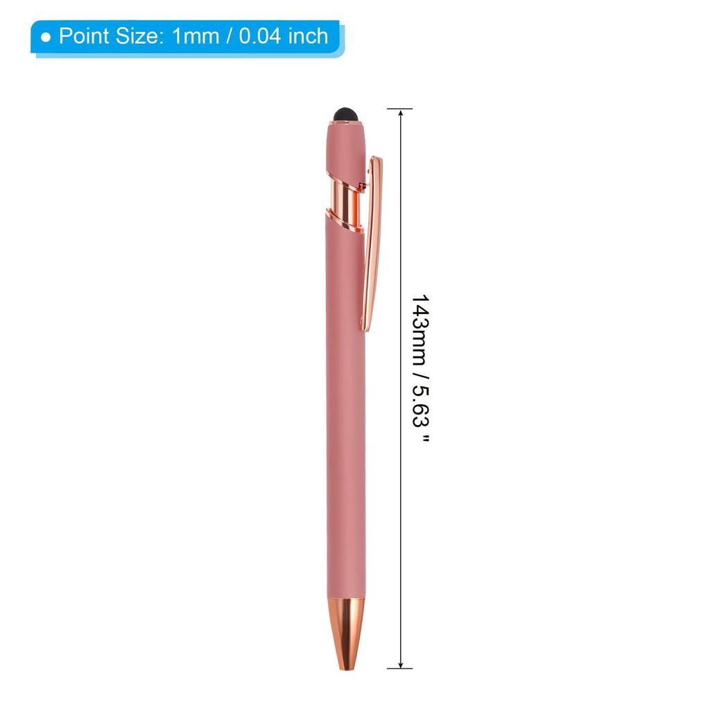 PATIKIL Ballpoint Stylus Fountain Stylus Black Medium for Style Rose Pack of 12 Pen, Pen, 2-in-1 Tip, Ink, 1.0mm Point, Touchscreens, 2, Gold,