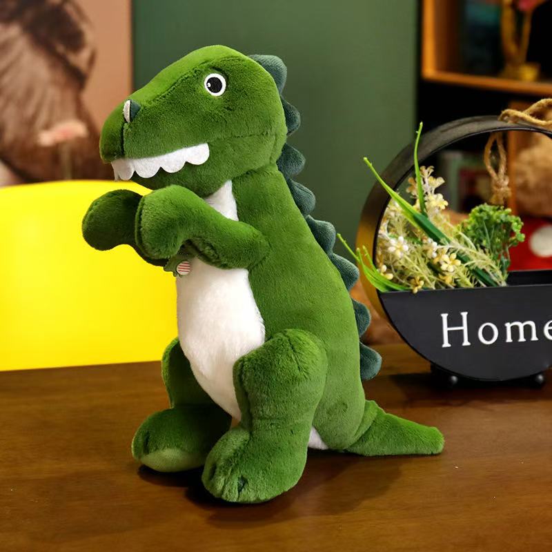 35cm Green Dinosaur Doll Simulation Plush Toy Handmade Doll Cartoon Anime Cute Pillow Cushion Home Decoration Children's Birt