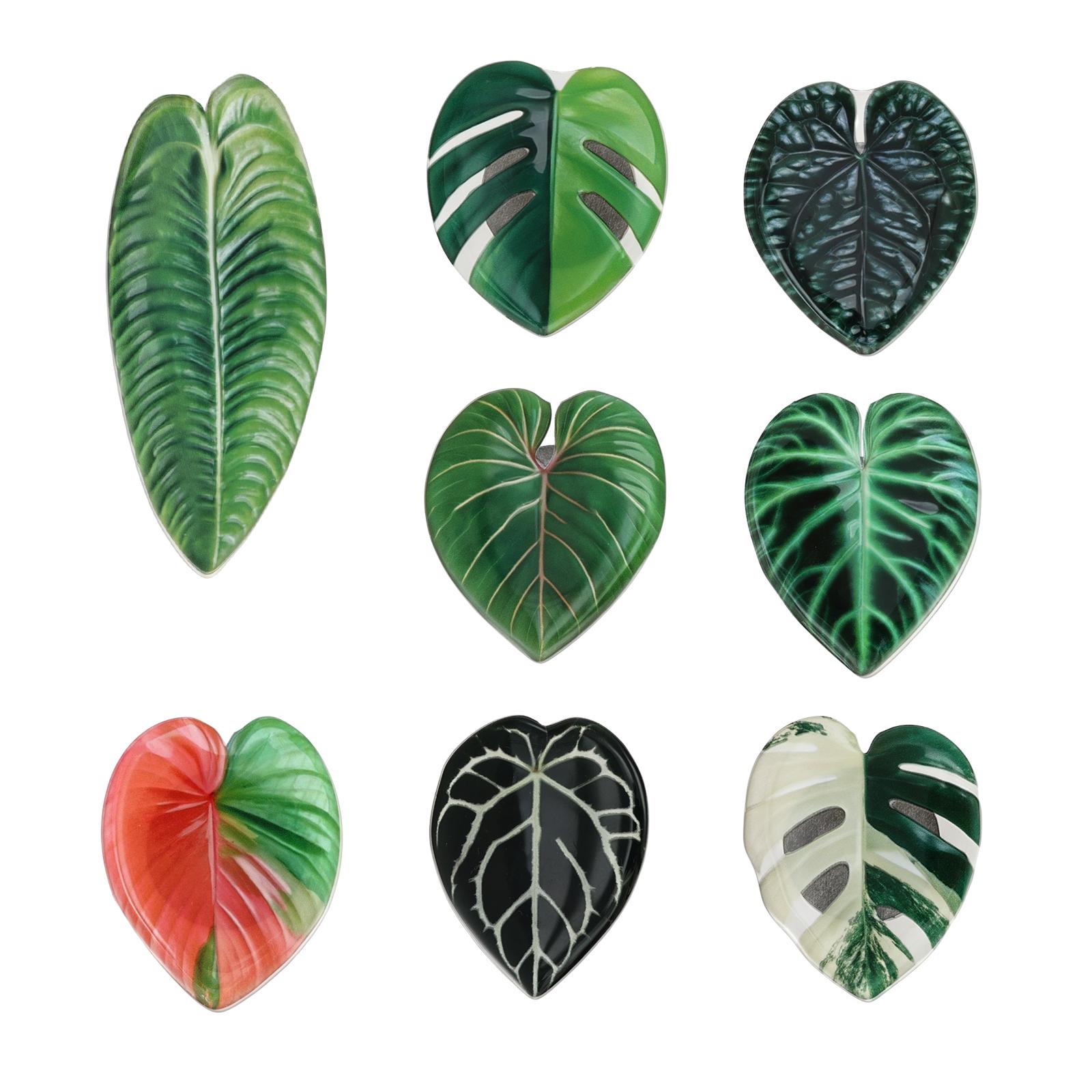 8 Pcs Leaf Shape Refrigerator Magnets Acrylic Plant Fridge Magnets 3D Leaf Decorative Refrigerator Magnet for Whiteboard Locker
