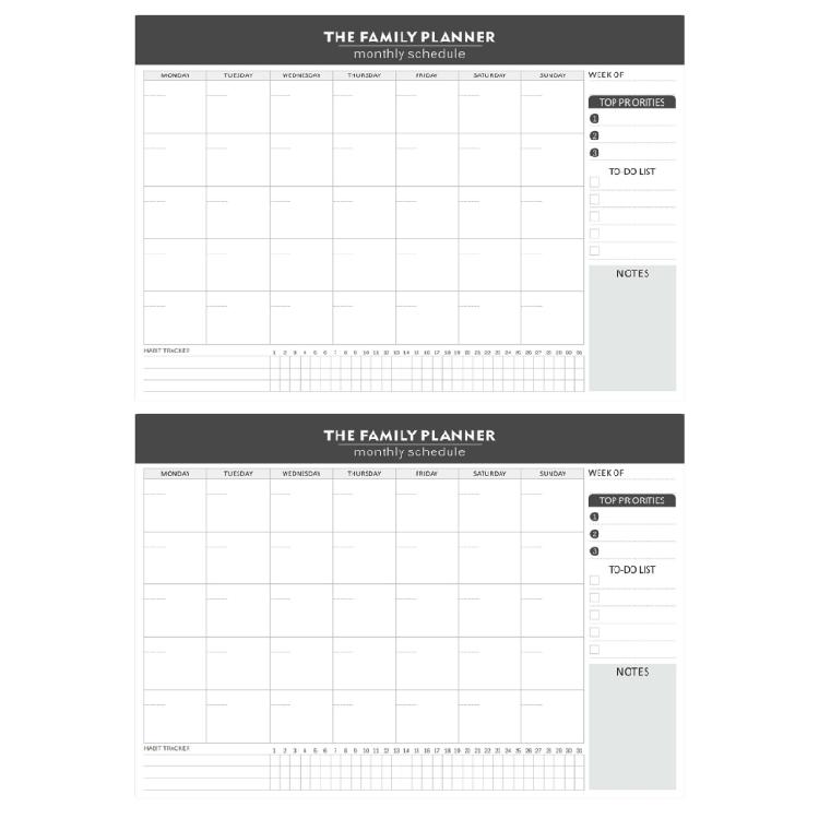 

2Pcs Monthly Planner Notepads Weekly Planner Academic Planner Notebook 52 Sheets Writable for Daily Planning