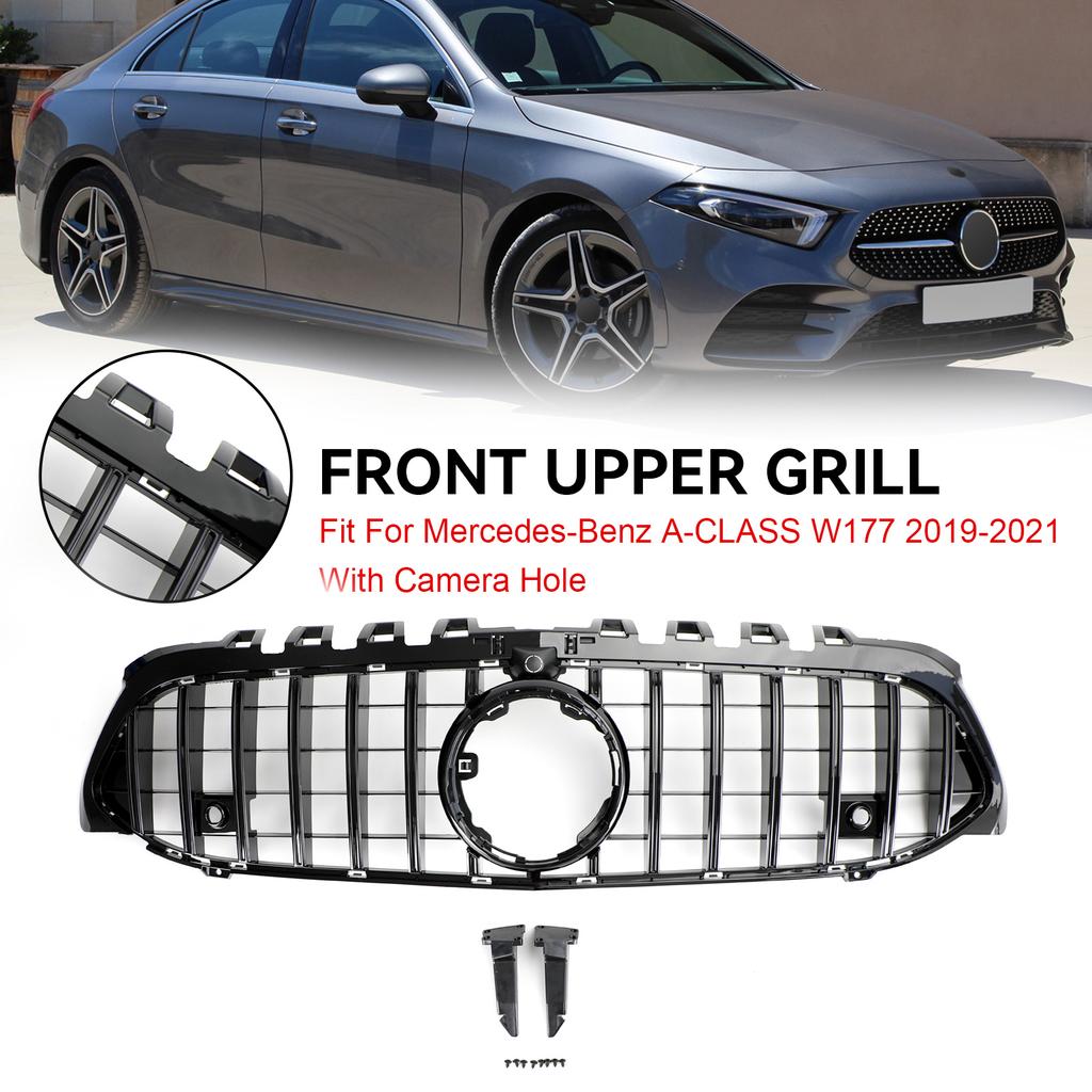 GT Style Front Bumper Grille Grill Fit Mercedes Benz A-Class W177 2019-2023