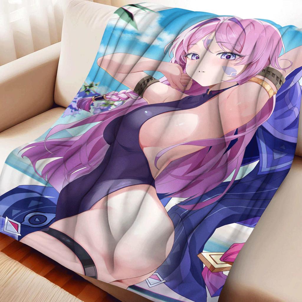 Cartoon Zenless Zone Zero Vivian Banshee Flannel Blanket Warm Soft Anime Genshin Impact Citlali Nap Blanket Decoration Blankets