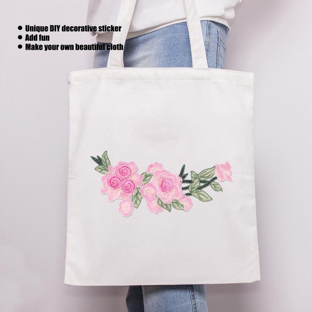 2pcs Flower Design DIY Clothing Accessories Cotton Flower Cotton Patch Unique Iron-On Patch Vests розы красного