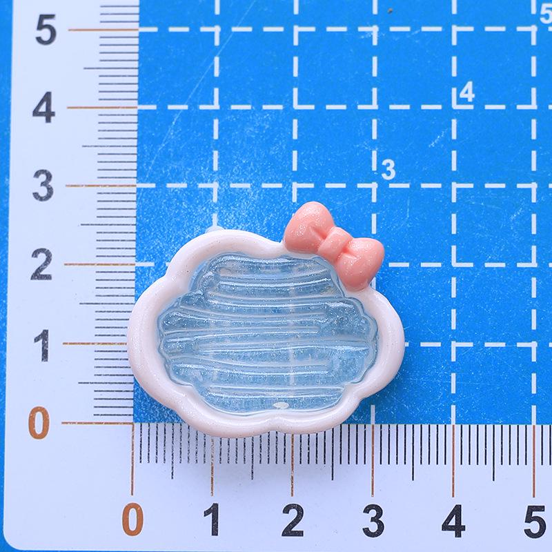 Handgefertigter Cartoon-Haarclip und Schuhschnallen-Schmuck aus Harz mit Creme-Wolken-Design