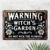 Vintage Metal Witch Sign for Halloween, Iron Decor for Garden, Home, Yard, Patio, Cafe & Bar