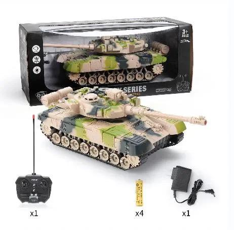 

2.4G Rc Tank 4Ch Remote Control Crawler Tank Shoot Electronic Vehicle Radio Controlled War Tiger M1 Leopard Toys For Boys Gifts