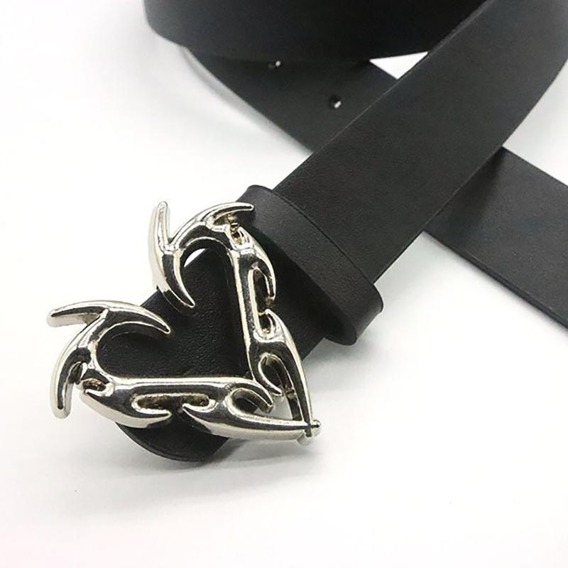 Lady Waist Belt Punk Chain for Cowboy Cowgirl Carved Heart Buckle Retro Buckle Waist Chain Casual Belt