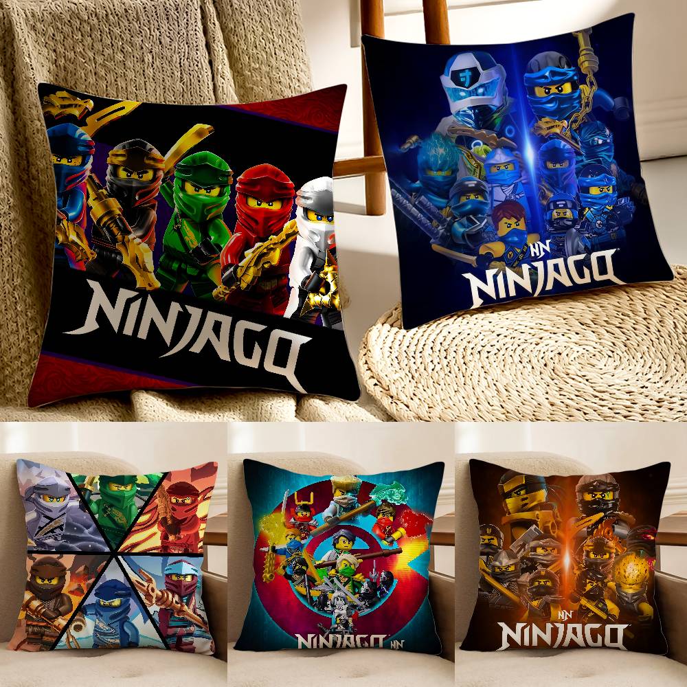 G-Game N-Ninjagos Pillow Case Anti-dustmite Pillowcase Invisible Zipper Silky Sofa Cushion Cover