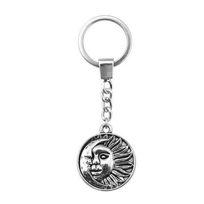 30mm Schlüsselanhänger Sonne Mond Pentagramm Vintage Schmuckzubehör QY047