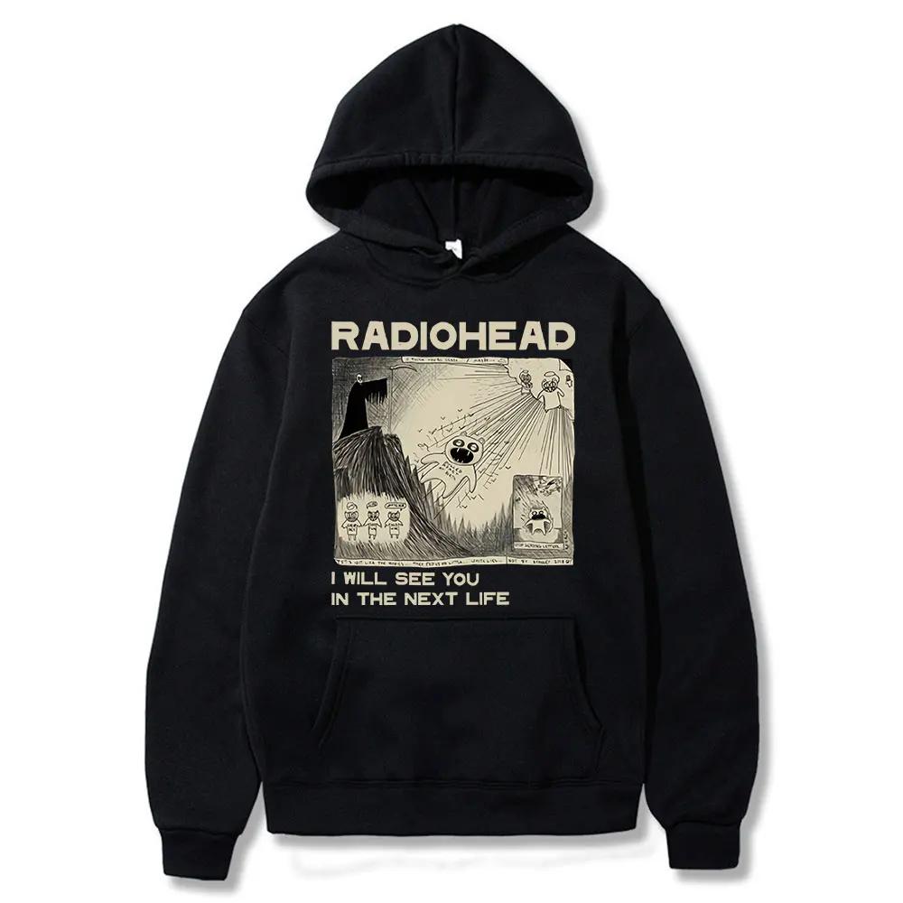Vintage Rock Band Radiohead Hoodie Hip Hop Everything Music Album Print Sweatshirt Harajuku Streetwear Oversize Hoodies Teens