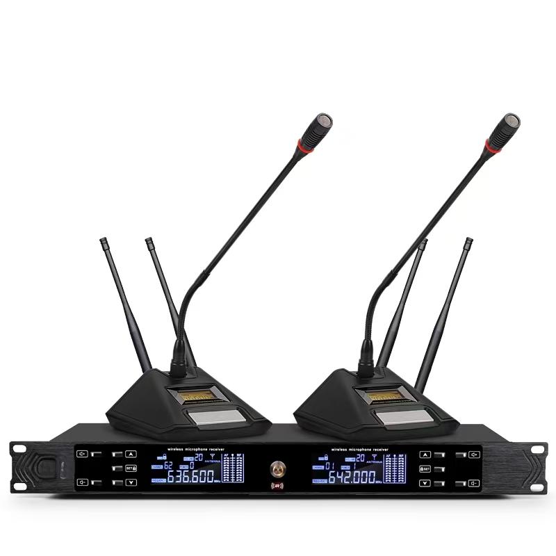 Wireless Professional Microphone Set with Anti-Howling for Karaoke, Meetings, and Performances