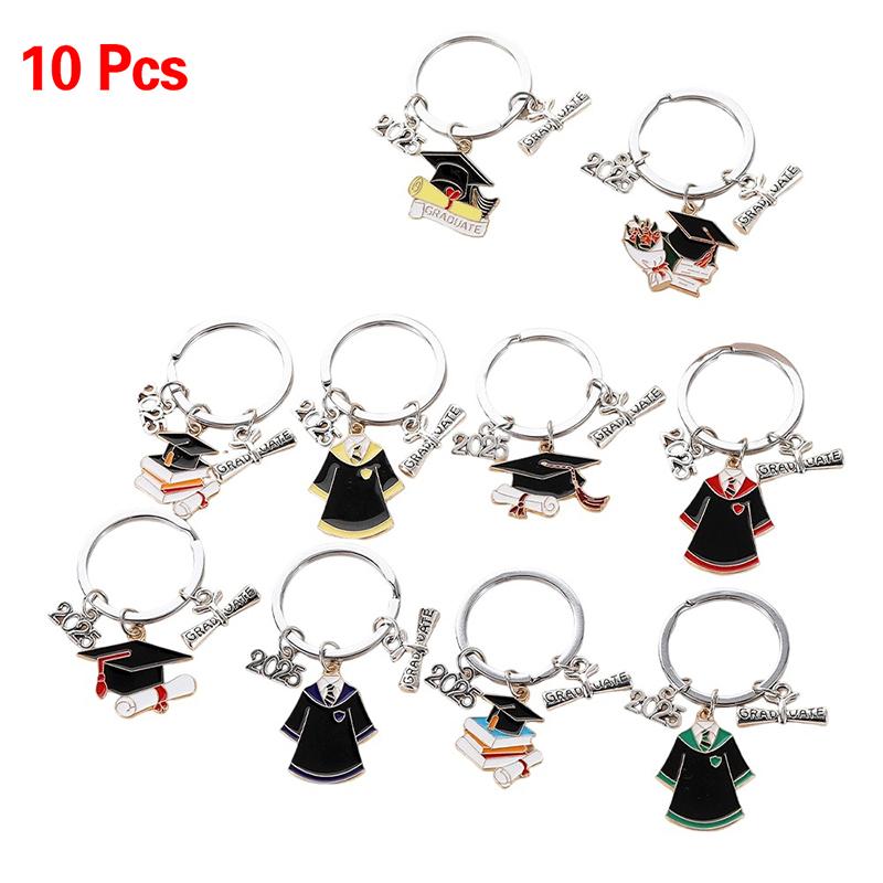 2/10 Pièces Porte-clés Cérémonie de Remise de Diplômes Mignon Créatif Chapeau de Diplômé Livre Robe Pendentif Porte-clés Cadeau Commémoratif Cérémonie de Remise de Diplômes