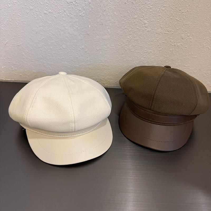 Solid Trendy Color Woolen Hats Curved Brim Autumn Winter Street Cao Fashion