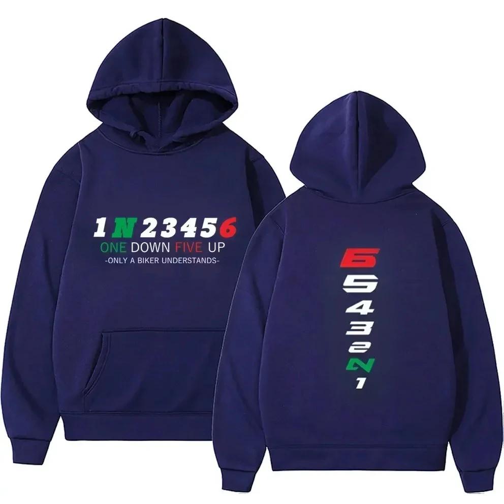 1N23456 Motorcycle Gear Biker Heartbeat Print Men's Hoodies Male Pullover Clothing Oversized Sweatshirts Graphic Women Tracksuit
