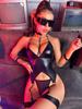 New Sex Underwear Sexy Women Patent Leather Chain Shapewear Sex Set Wholesale