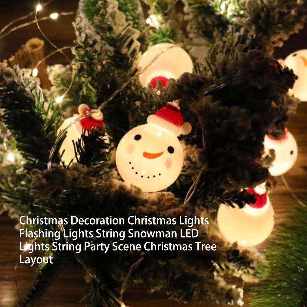 Christmas LED String Lights Santa Claus Snowman Xmas Tree Bedroom New Year Decorations Party Supplies Home Door Window Decor